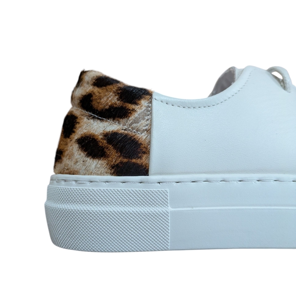ABLE Emmy Bone/Cheetah Leather Sneakers Size 10 - Picture 2 of 13